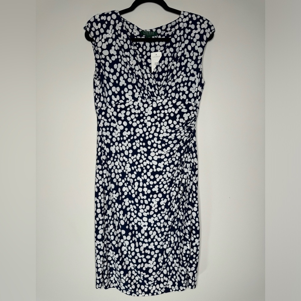 Ralph Lauren Navy White Wrap Dress Women’s Size 12